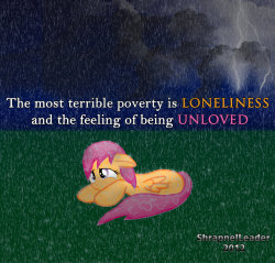 madame-fluttershy:  Lonely Scootaloo by ~ShrapnelLeader 