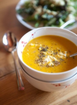 gastrogirl:  roasted carrot soup with citrus and cumin. 