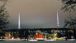 lahden:  Lahti Radiomäki, radio masts in winter of 2008 in February.
