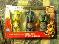 Transformers Prime bubble bath gift set I found at Walmart!!!!