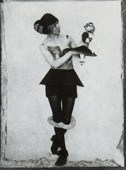 archives-dada:  Hannah Höch with one of her Dada dolls, c. 1925,