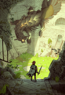 conceptartworld:   Check out this Shadow of the Colossus Illustration featuring Kuromori - The Wall Shadow, created by Matt Rockefeller! http://goo.gl/zY2l7i 