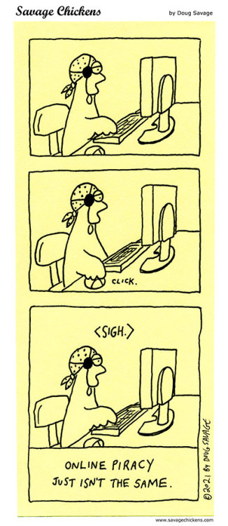 savagechickens:  Home Office.It’s my annual week of pirate comics, in honor of the upcoming Talk Like A Pirate Day!