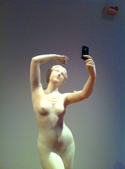 stem-cell:nortonism: The thing about this is that sculptures like these in art history were for the male gaze. Photoshop a phone to it and suddenly she’s seen as vain and conceited. That’s why I’m 100% for selfie culture because apparently men can