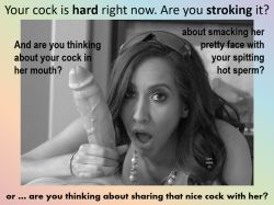 I’m thinking of taking that cock in my mouth.