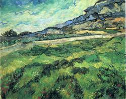 dappledwithshadow:  lonequixote:The Green Wheatfield behind the Asylum, Vincent van Gogh, 1889.
