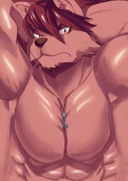 ryulabo88:  Rijo’s pecs with little wolf :3 