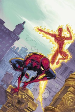 thefandomzone:  SPIDER-MAN AND THE HUMAN TORCH by Tony Daniel