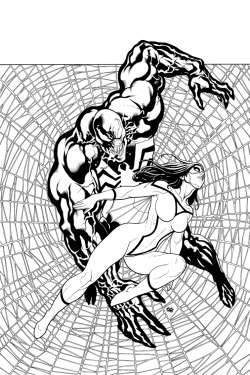 yourenotsupermanyouknow:  Venom and Spider-Woman by Frank Cho