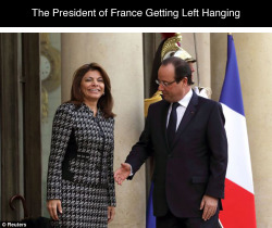 monobeartheater:  jeedies:  roooothakers:  tastefullyoffensive:  The President of France Getting Left Hanging [x]Previously: The King of Sweden Wearing Silly Hats  Me IRL.   HE FINALLY DID IT LOOK HOW SATISFIED HE IS  THANKS OBAMA 