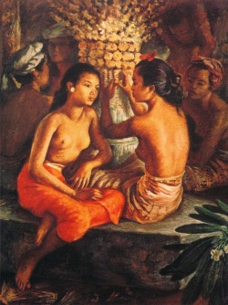 Balinese Girl and Sesaji, by Garcia Llamas.  Via Nasbahry-Paint.  
