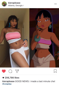 la-diablareina:  bellygangstaboo:  Black Cosplay is everything!    No she looks just like chel it’s not funny  I meant this as a compliment sorry 😐
