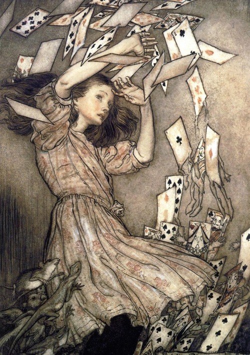 entheognosis:  Alice and Pack of Cards  by Arthur Rackham 