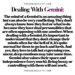 zodiaccity:  Zodiac Files: Dealing With A Gemini. 