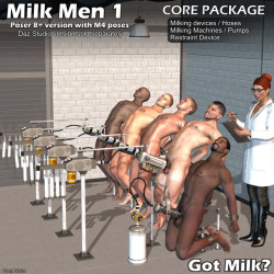 Now your man cattle can join the milking fun! This new set features milkers, pump, restraints and more. Dive into the world of Davo with their brand new milking product. Jam packed with everything you could possibly need! This version is compatible with
