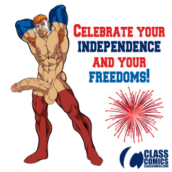 classcomics:  HAPPY INDEPENDENCE DAY to all our lovely American friends! Hope you’re all having a wonderful day and enjoying the Holiday!! You have a lot to party about recently! Have fun. Play Hard. Be safe! We love you guys!  -Patrick and Fraser