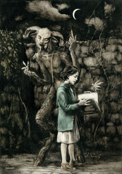 santiagocaruso:  Santiago Caruso : &ldquo; Pan’s Labyrinth I &rdquo; / Ink and scratching over paper / 2013 Book cover of an essay about Guillermo del Toro’s film by Mar Diestro-Dópido, published soon by BFI Film Classics &amp; Palgrave Macmillan.