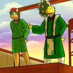 The Prince’s Capture: Part 9The Admiral Yoshi had led Prince Bowser to a stage in the middle of the outpost.  He gestured the prince to step onto the stage and followed suit.  The yoshi hung Bowser&rsquo;s shell upon the arc over the stage, while