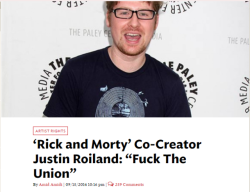 gudakotothepolls:  lmfao roiland got caught not giving his animators proper payment nor benefits and threw a fucking fit but hey yall pickle rick or some shit 