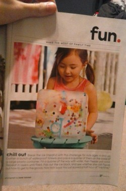 ladygolem:  thegooftroop:  herbaby:  Parents magazine August 2015  just freeze your kids fucking toys in a giant ice cube so you can go relax  this is literally how they entertain zoo animals im screaming