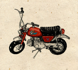 nvm-illustration:  Honda Mini Moto -  I just wanted to try and draw something accurate for a change, something mechanical. Sorry it’s not flower or sexy type things. 