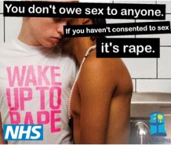 fucknorapeapologists:  thisisrapeculture:  This may be one of the first ads I’ve seen that doesn’t merely enforce “no means no,” which can be problematic when not coupled with the idea of enthusiastic consent because it tacitly implies that people