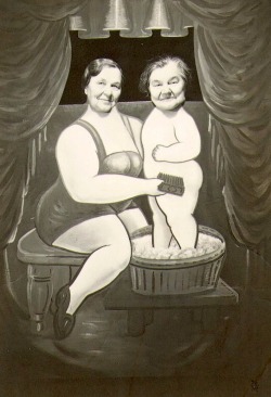 Le bain, vers 1930.