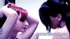 mistertorn:  januaryseraph:  Violet Monroe will always be one of** My  **favorite girl crushes :-)  LezDom January Seraph gets fucked by hot redhead Violet Monroe wearing her dildo gag.  So I’ve been making a bunch of gifs for my frand January, and