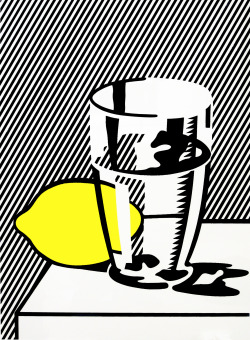 scandinaviancollectors:  Roy Lichtenstein (American, 1923 - 1997), Untitled (Still Life with Lemon and Glass), 1974. Serigraph, 35/100. 