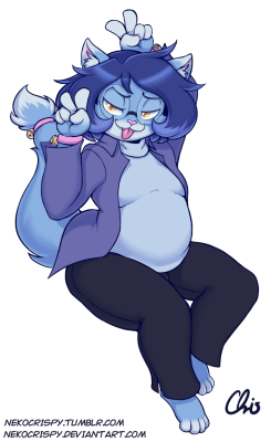 veryursaminor:  nekocrispy:   Crispy Boy Redesigned my OC/mascot/fursona, has a lot more of a devious, lewd and playful personality. I’ll also be slapping this pic on my business card and other stuff. Don’t be surprise if I redo him again lol. _____