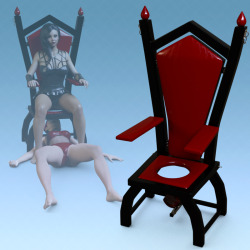  Every mistress needs a comfortable throne.  This one has a little surprise for the slave underneath. From the artist that brought you Bella Donna G3F, SynfulMindz has this great new prop and pose set ready to rip! So whip our your Daz Studio 4.8  an