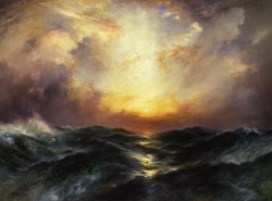 scribe4haxan:  Sunset at Sea (1906 / Oil on canvas) - Thomas Moran [1 of 4 versions] 
