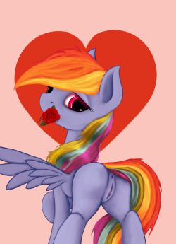 leyanor:  nsfw version of this: http://leyanor.deviantart.com/art/Happy-Hearts-And-Hooves-Day-434287455 I’m going back to human buttholes, this is meh… ^^;  Dat Dashiebooty~