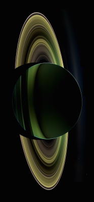 astronomicalwonders:Backlit Saturn - Seen from the Cassini SpacecraftThe Cassini spacecraft was sent by NASA and ESA to study Saturn and its moons. Two of Saturn’s moons, Enceladus and Tethys, appear in the bottom right of this image. So far, the