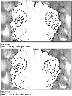 A collection of omitted dialogue from the Steven Universe storyboards. Specifically, these are ones that span 2 or more panels. Single panel collection can be found here. Contains board panels from:  Gem Glow - by Joe Johnston &amp; Jeff LiuFrybo - by