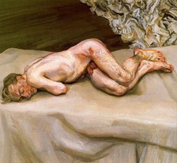 artist-freud:  Naked Man on a Bed, 1987, Lucian Freud Medium: oil, canvas