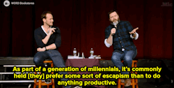 micdotcom:  Millennials are often stereotyped as being lazy and entitled, and Nick Offerman is not here for it. Speaking at the WORD bookstore, Offerman addressed the issue and sent a message to anyone discouraged by these stereotypes. 