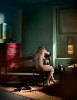 flavorpill:  Photographic Meditations on the Paintings of Edward Hopper(NSFW) Photographer Richard Tuchsman did an amazing job recreating these works 