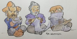 mia-newarcher:  The brothers Ri Kind of a play on  say no evil See no evil Hear no evil But with knitting 