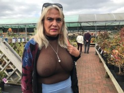 sexysueuk: Dirty slut Sue flashing  Please expose and repost me all over the web.xx 