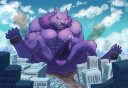 ryulabo88:Giant purple wolf. Commission for standforlight