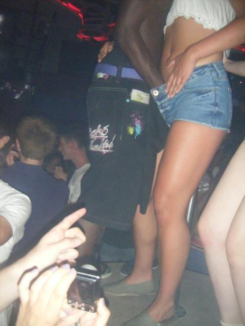 mycheatinggf:  You were at the club with your girlfriend. The atmosphere was was pretty good and both you and your girlfriend got carried away by the music.   While the two of you were dancing, your girlfriend suddenly climbed on a platform behind you.