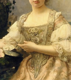 orangexocoatl:  Treasures of the Sea, by Gustave Jean Jacquet (1846-1909) (detail) 