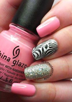 Amandabirdsnails:  Pink Zebra Nails Inspired By Lauramerino12 On Instagram!  Colours