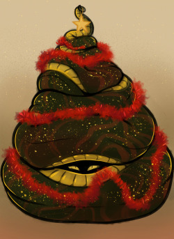 scales-and-spirals:  Really dumb and quick thing for the holidays- Cairn’s gold specks kinda look like Christmas tree lights right?(Not sure what kind of presents are under this tree)