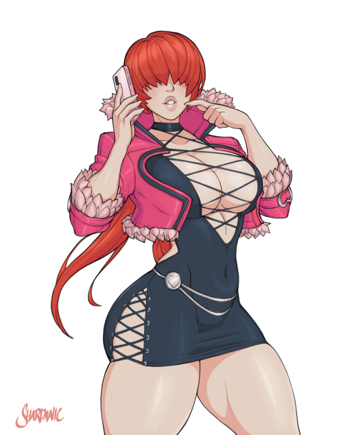 shardanic:    The new Shermie redesign for KOF XV!Might not be the most practical grappling attire, but hey, Iori used to fight with his knees strapped together, so do you, Shermie  