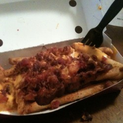gtonio:  Tonight’s dinner #baconzilla fries from checkers  I went to Checkers tonight and purchased the Baconzilla after a few drinks at the pool hall and I have to say that I feel so dirty. It felt so wrong the whole time. I couldn&rsquo;t even finish