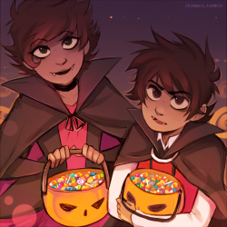 somebody asked for Karkat in a vampire outfit so I thought maybe he and Kanaya could go trick or treating in matching outfits or something eheh