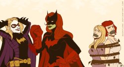pam-a-quinn:Harley &amp; Ivy, Batwoman &amp; Batgirl by duskflare