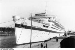 MV Wilhelm Gustloff was a German transport ship which was sunk on 30 January 1945 by Soviet submarine S-13 in the Baltic Sea while evacuating German civilians, Nazi officials and military personnel from Gdynia (Gotenhafen) as the Red Army advanced. 9.400